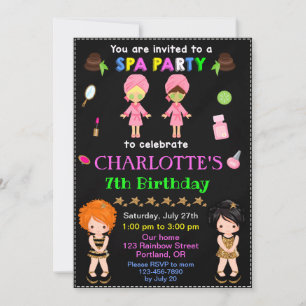 SPA birthday invitation Glamour nail polish invite