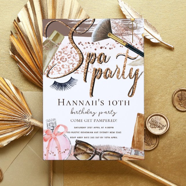 Spa Birthday Luxury Safari design Invitation (Creator Uploaded)