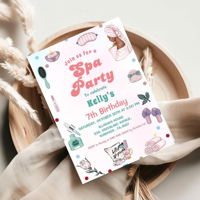 Spa  Birthday Pamper Party Birthday Invitation (Creator Uploaded)