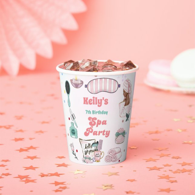 Spa  Birthday Pamper Party Birthday Paper Cups (Insitu)
