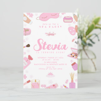 Spa Birthday Party Editable Invitation