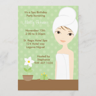 Spa Birthday Party Invitation