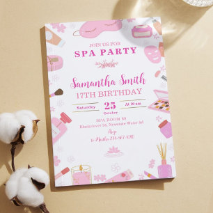 Spa Birthday Party Invitation