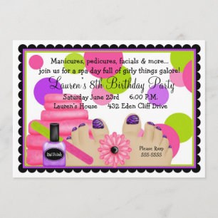 Spa Birthday  party Invitations