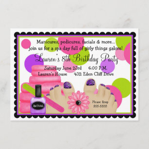 Spa Birthday  party Invitations