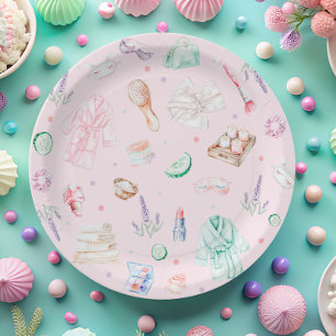 Spa Birthday Party Paper Plate