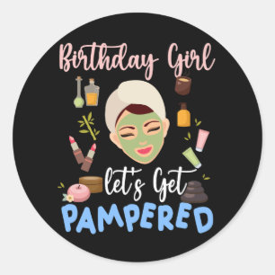 Spa Birthday Party Supplies For Girls Let's Get Pa Classic Round Sticker