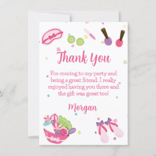 Spa Birthday Party Thank You Card