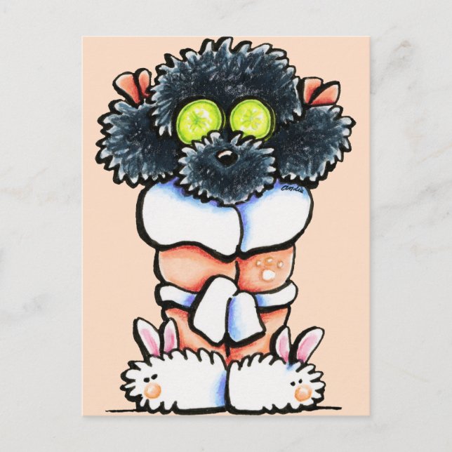 Spa Black Poodle Postcard (Front)