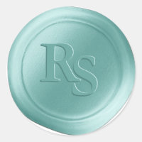 Spa Blue Double Monogram Wedding Wax Seals