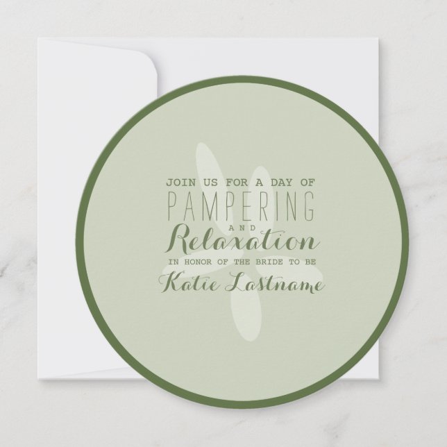 Spa Bridal Shower Cucumber Slice Invitation (Front)