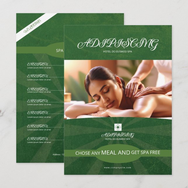 Spa Centre Table Tent Template (Front/Back)
