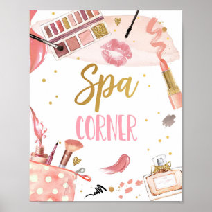 Spa Corner Party Makeup Glamour Girl Birthday Poster