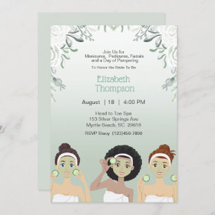 Spa Day Bachelorette Party Floral Invitation