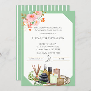 Spa Day Bachelorette Party Invitation