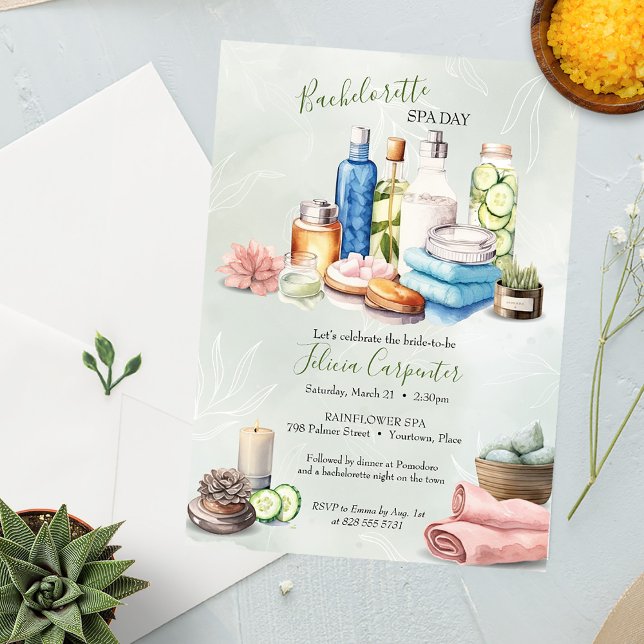 Spa Day Bachelorette Party Invitation (Creator Uploaded)
