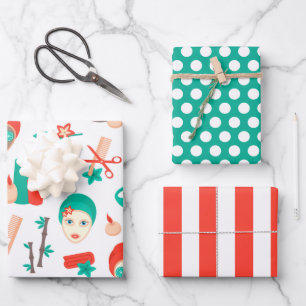 Spa Day Beauty Treatments Wrapping Paper Set