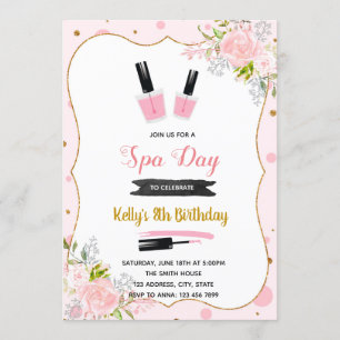 Spa day birthday invitation