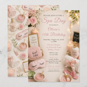 Spa Day Birthday Invitation