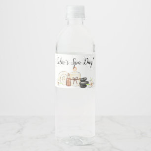 Spa Day Birthday Party Water Bottle Label
