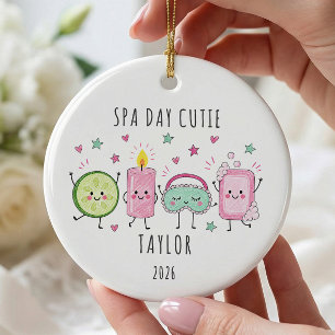 Spa Day Cutie Personalised Kid Ceramic Ornament