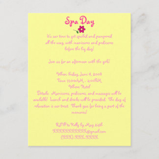 Spa Day Invitation