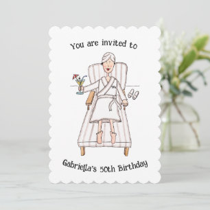 Spa Day Lady 50th or any age Birthday Invitation