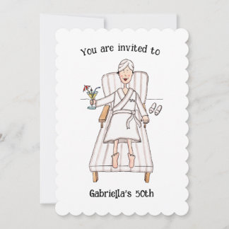 Spa Day Lady 50th or any age Birthday Invitation