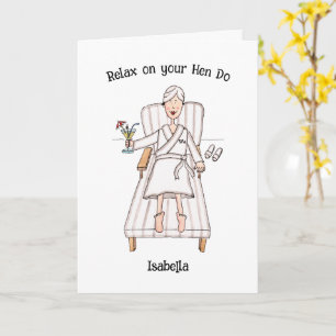 Spa Day Lady Relax on your Hen Do Card