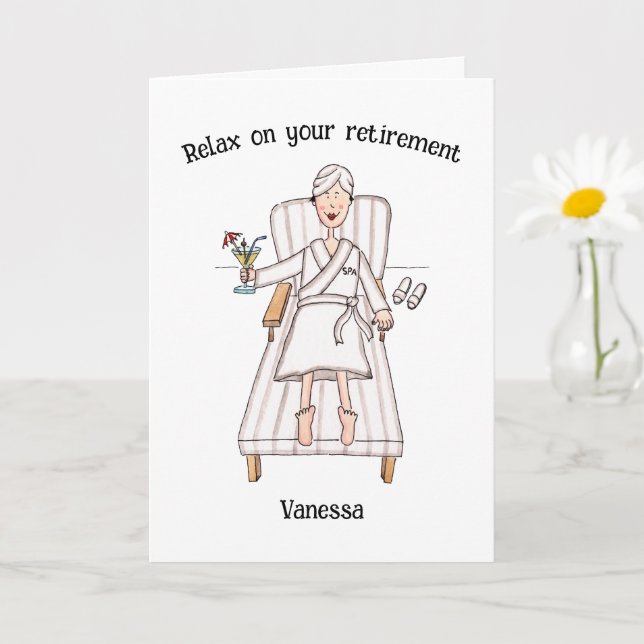 Spa Day Lady Retirement Card (Small Plant)
