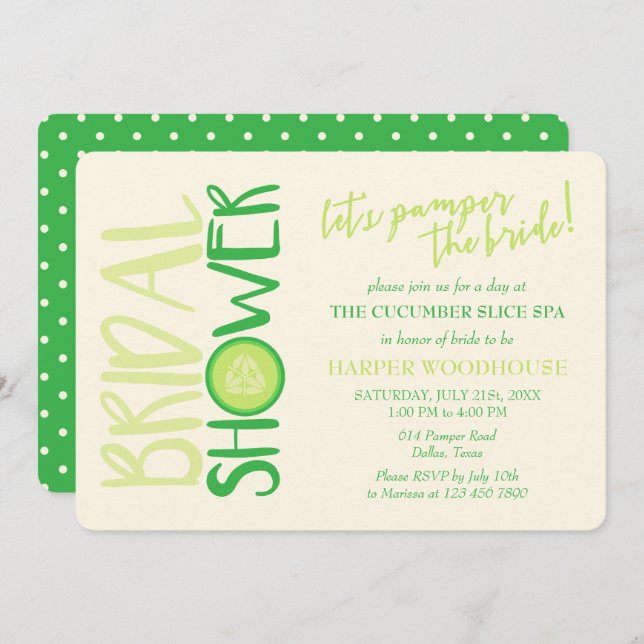 Spa Day | Let's Pamper the Bride | Bridal Shower Invitation (Front/Back)
