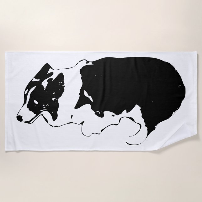Spa-day stride, corgi cool beach towel (Front)
