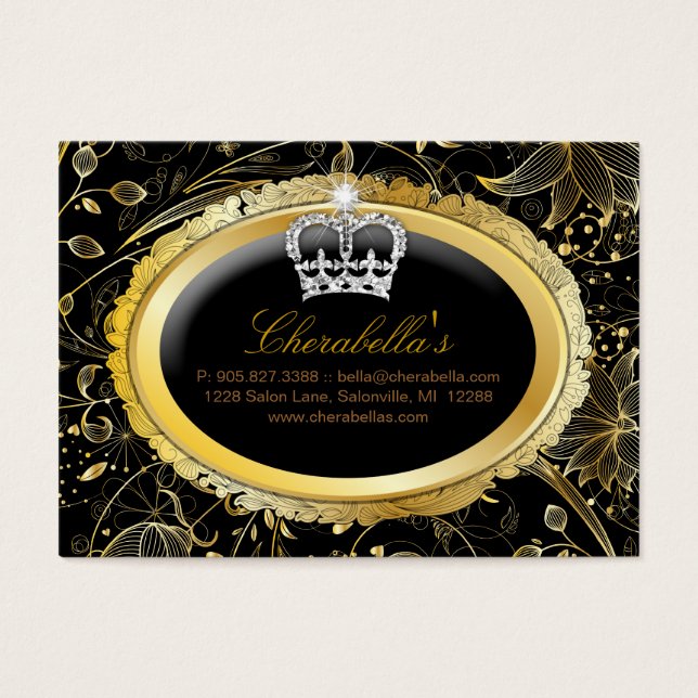 Spa Gift Card Spa Elegant Gold Floral Crown (Front)