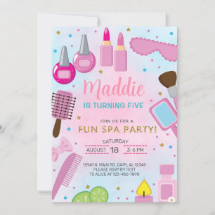 SPA girl birthday party invite, SPA celebration. Invitation