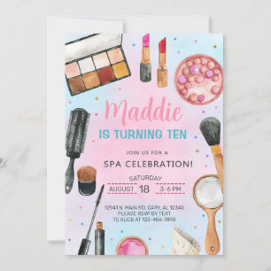 SPA girl birthday party invite, SPA clebration. Invitation