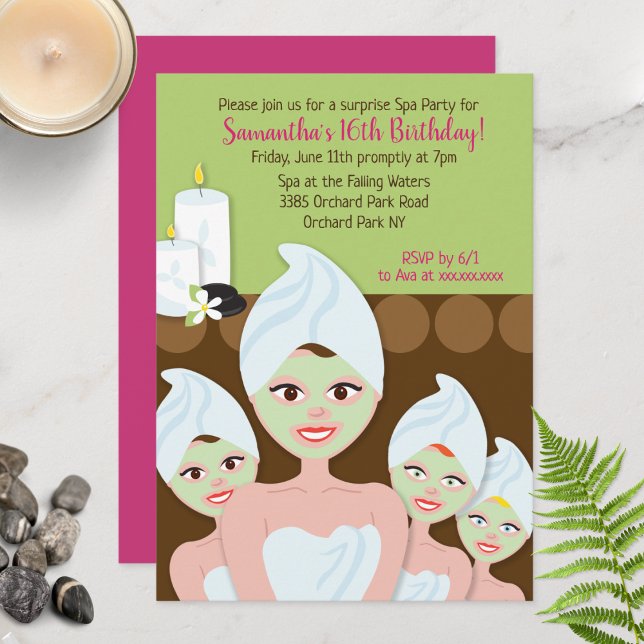 Spa Girls Birthday Invitation, Any age Invitation (Spa Girls Birthday Invitation)
