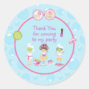 Spa Girls Pamper Birthday Party Classic Round Sticker