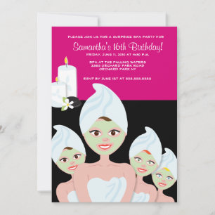 SPA Girls PARTY Birthday or Bridal Shower 5x7 Invitation