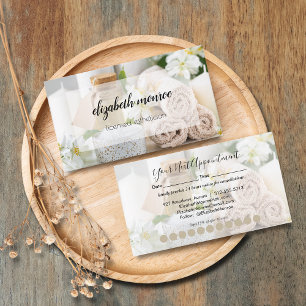 Spa Handwritten Script Calligraphy Loyalty  Appointment Card