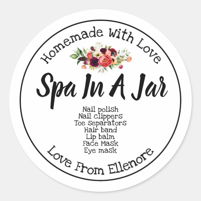 Spa In A Jar Classic Round Sticker (Front)