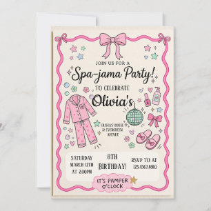 Spa Jama Birthday Invitation