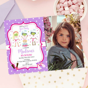 Spa Makeup Birthday Party Photo Invitation