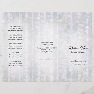 Spa, Massage, Hairstylist Menu & Pricing