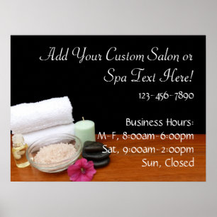 Spa/Massage/Pedicure Salon Scene Black/Colour Poster