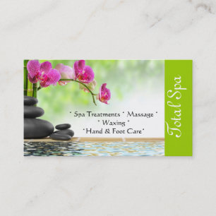 Spa Massage Salon Business Card Green