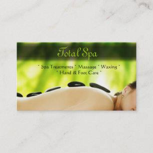 Spa Massage Salon Business Card Green Rocks