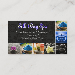 Spa Massage Salon Business Card Royal Blue Black