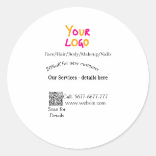 Spa massage salon discount offer services contact  classic round sticker