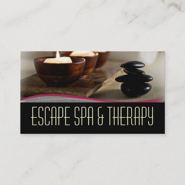 Spa Massage Therapist Clinic Wellness Business Business Card (Front)