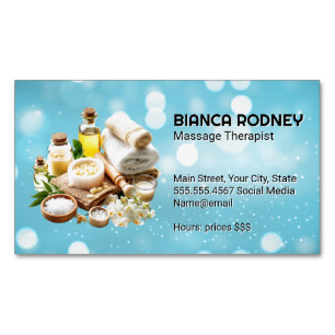 Spa Oils and Bath Salts   Boke Magnetic Business Card